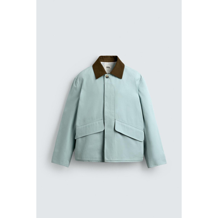 КУРТКА С КОНТРАСТНЫМ ВОРОТНИКОМ