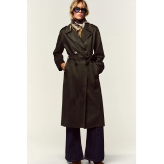 ПАЛЬТО ИЗ ИСКУССТВЕННОЙ ЗАМШИ С ПОЯСОМ