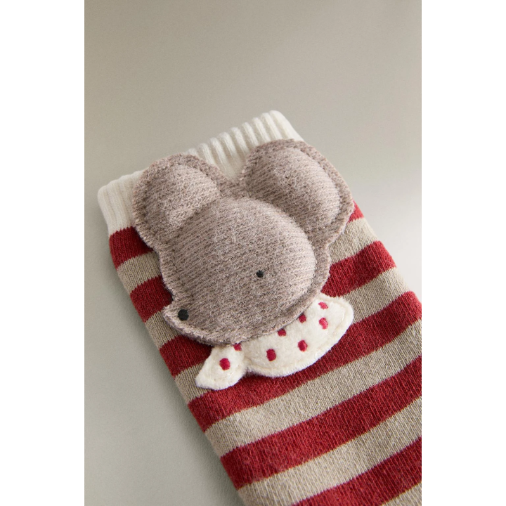 Детские носки с мышкой на рождество