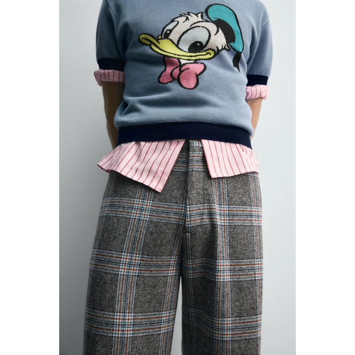 БРЮКИ WIDE FIT В КЛЕТКУ HARRY LAMBERT FOR ZARA X DISNEY