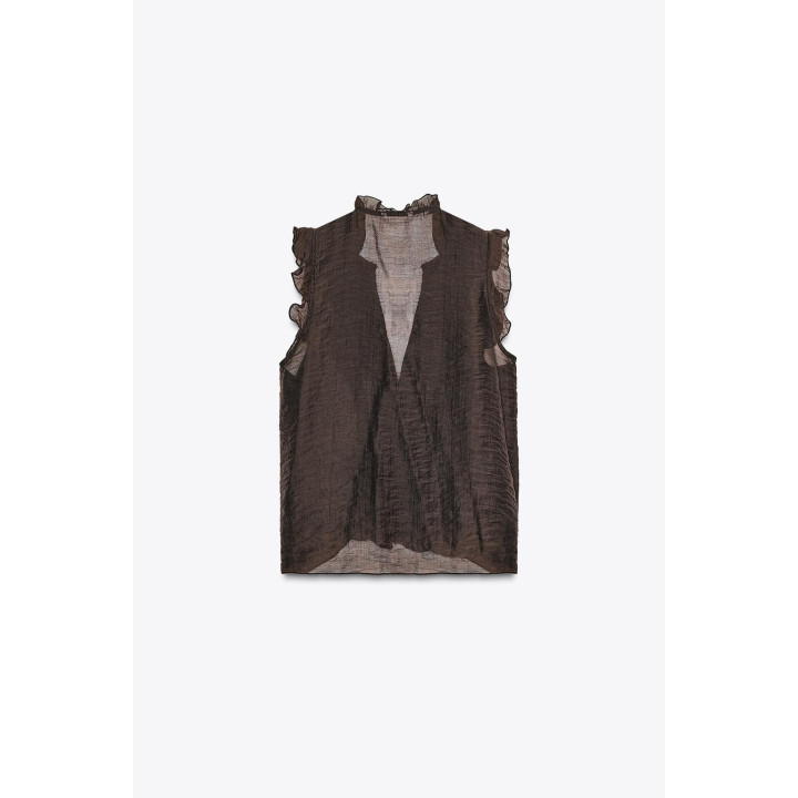 ПОЛУПРОЗРАЧНЫЙ ТОП С ВОЛАНАМИ