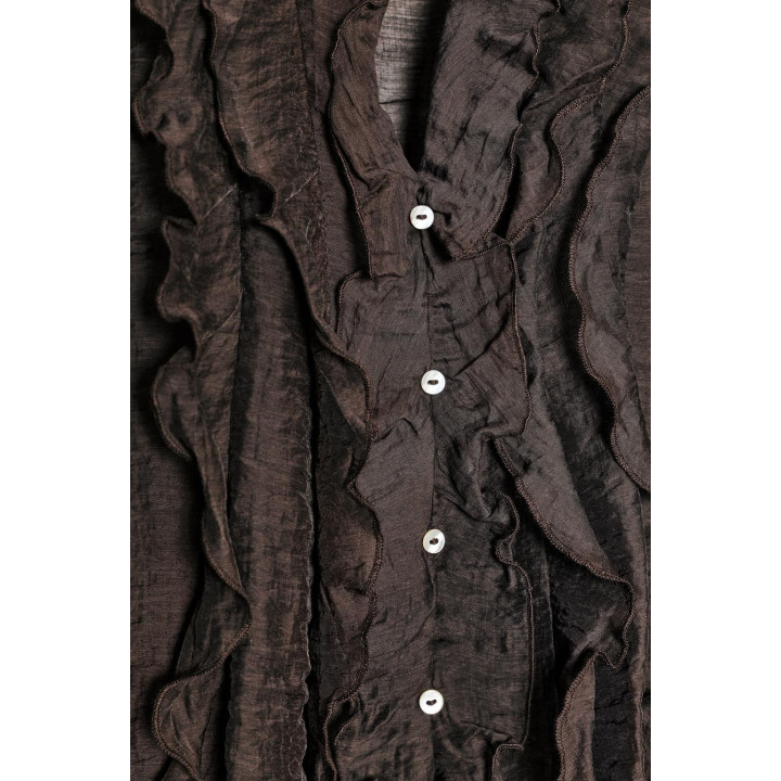 ПОЛУПРОЗРАЧНЫЙ ТОП С ВОЛАНАМИ