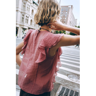 ПОЛУПРОЗРАЧНЫЙ ТОП С ВОЛАНАМИ