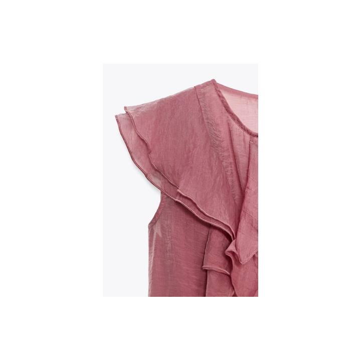 ПОЛУПРОЗРАЧНЫЙ ТОП С ВОЛАНАМИ