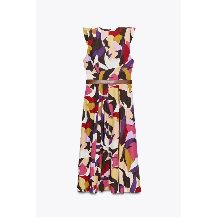 ПЛАТЬЕ МИДИ ИЗ ПОПЛИНА С ПРИНТОМ