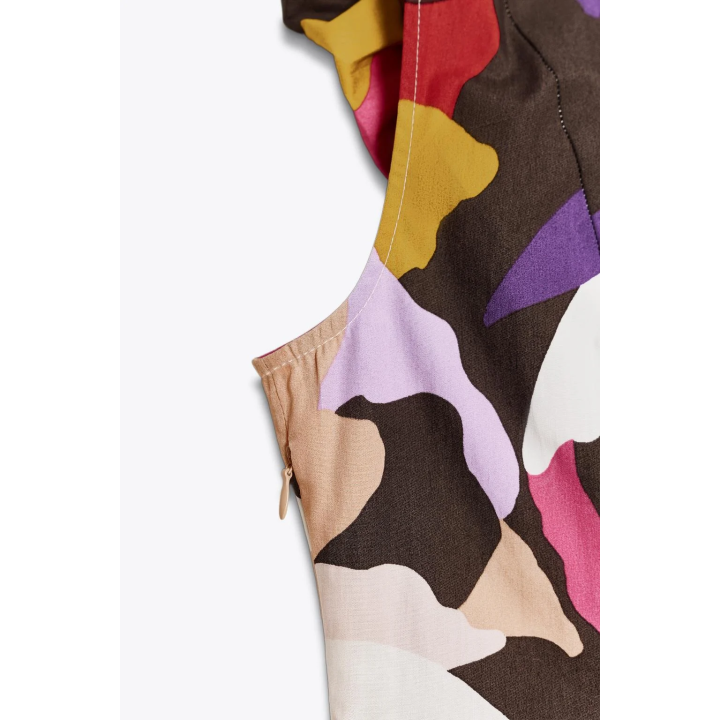 ПЛАТЬЕ МИДИ ИЗ ПОПЛИНА С ПРИНТОМ