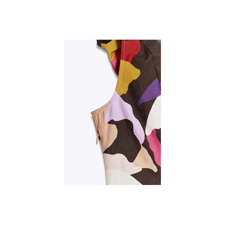 ПЛАТЬЕ МИДИ ИЗ ПОПЛИНА С ПРИНТОМ