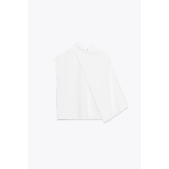 ТОП ИЗ КРЕПА С АСИММЕТРИЧНОЙ НАКИДКОЙ