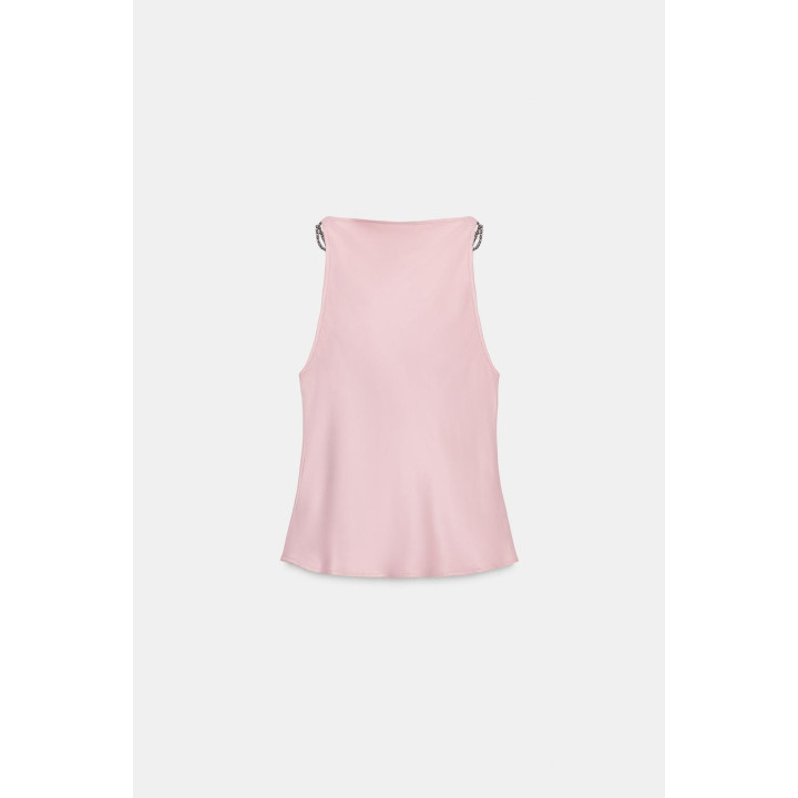 Топ с бисером из атласа