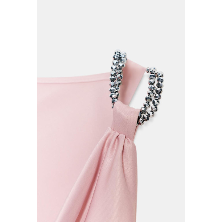 Топ с бисером из атласа