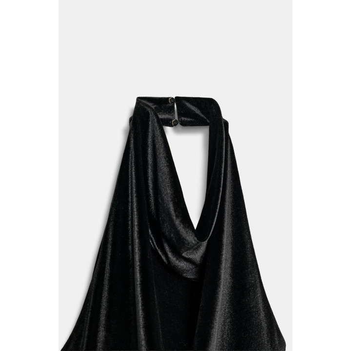 БАРХАТНОЕ ПЛАТЬЕ МИДИ С КРУЖЕВОМ