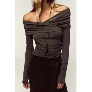 Топ с драпированным декольте