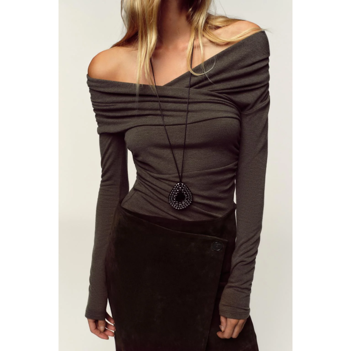 Топ с драпированным декольте