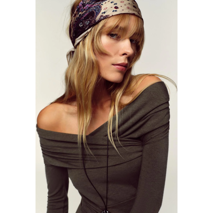 Топ с драпированным декольте