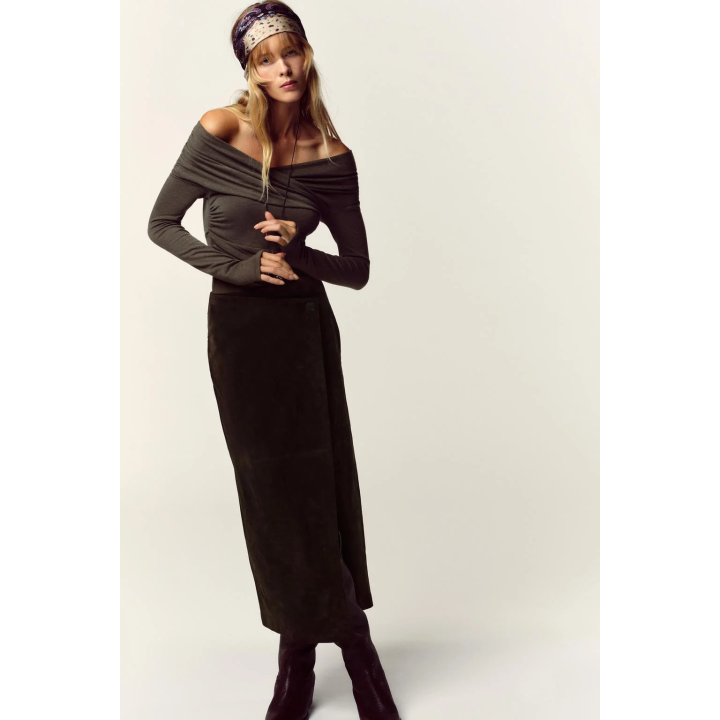 Топ с драпированным декольте