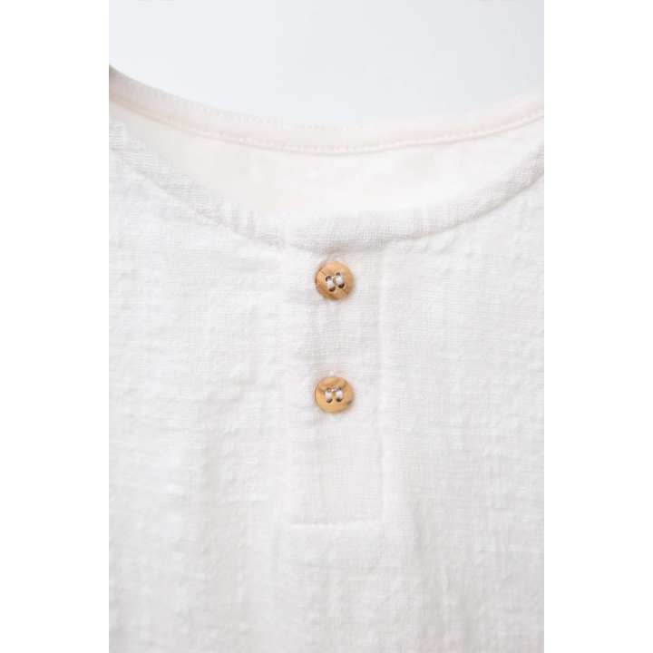 ФУТБОЛКА С ВОРОТНИКОМ ХЕНЛИ ИЗ РЕЛЬЕФНОЙ ТКАНИ