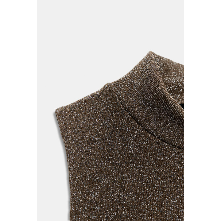 ПЛАТЬЕ БЕЗ РУКАВОВ С МЕТАЛЛИЗИРОВАННОЙ НИТЬЮ