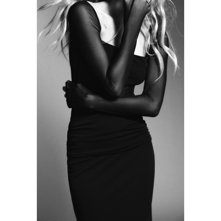 КОМБИНИРОВАННОЕ ПЛАТЬЕ СВОБОДНОГО КРОЯ