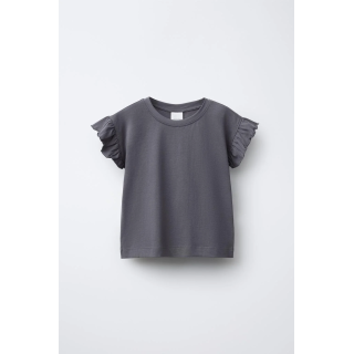 ОДНОТОННАЯ ФУТБОЛКА С ВОЛАНАМИ