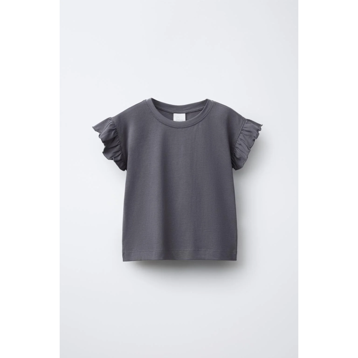 ОДНОТОННАЯ ФУТБОЛКА С ВОЛАНАМИ