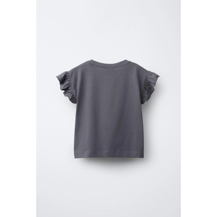 ОДНОТОННАЯ ФУТБОЛКА С ВОЛАНАМИ