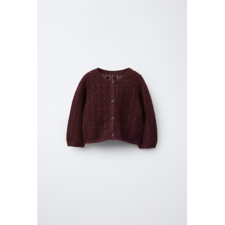 ВЯЗАНЫЙ АЖУРНЫЙ КАРДИГАН С КАШЕМИРОМ