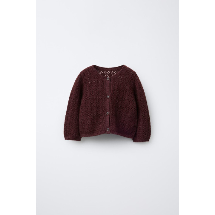 ВЯЗАНЫЙ АЖУРНЫЙ КАРДИГАН С КАШЕМИРОМ