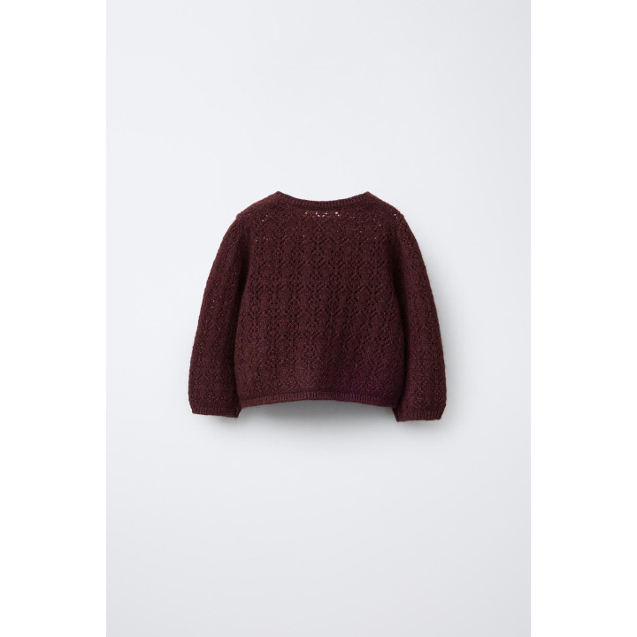 ВЯЗАНЫЙ АЖУРНЫЙ КАРДИГАН С КАШЕМИРОМ