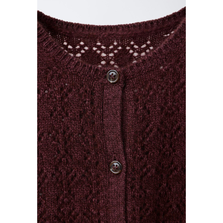 ВЯЗАНЫЙ АЖУРНЫЙ КАРДИГАН С КАШЕМИРОМ