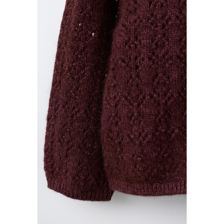 ВЯЗАНЫЙ АЖУРНЫЙ КАРДИГАН С КАШЕМИРОМ