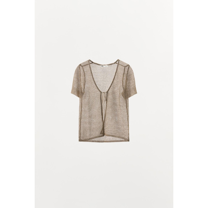 КУРТКА ИЗ СЕТЧАТОЙ ТКАНИ С БЛЕСТЯЩЕЙ НИТЬЮ