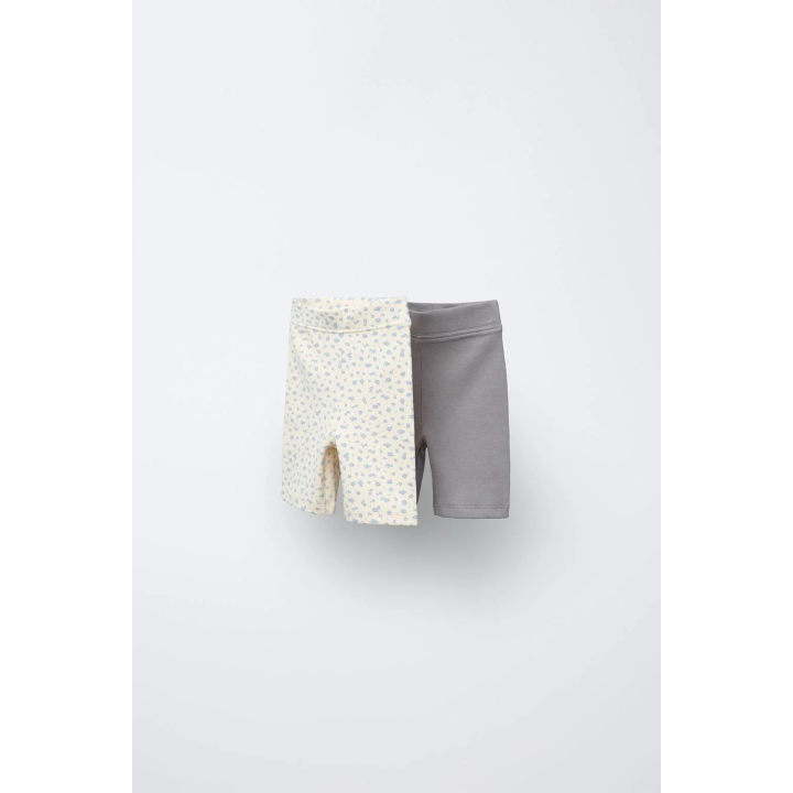 НАБОР ИЗ 2 ЛЕГИНСОВ-ВЕЛОСИПЕДОК С ЦВЕТОЧНЫМ ПРИНТОМ