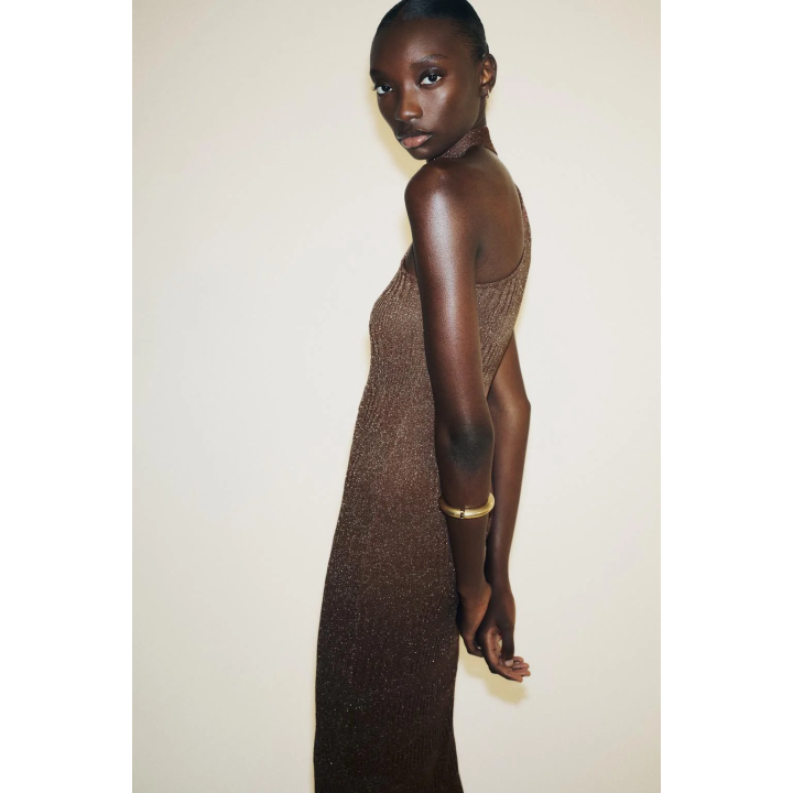 ПЛАТЬЕ МИДИ АСИММЕТРИЧНОГО КРОЯ С ПЛАТКОМ