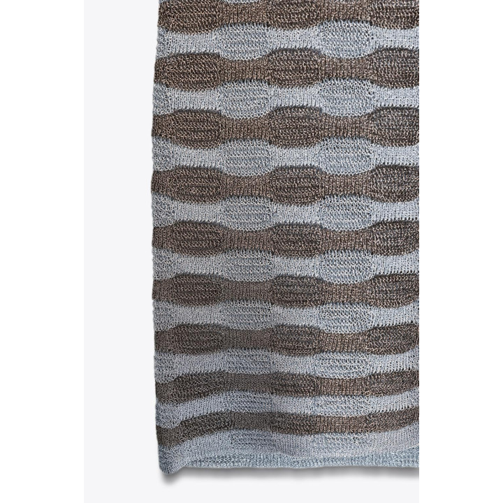 ПЛАТЬЕ В ПОЛОСКУ ИЗ МЕТАЛЛИЗИРОВАННОЙ НИТИ