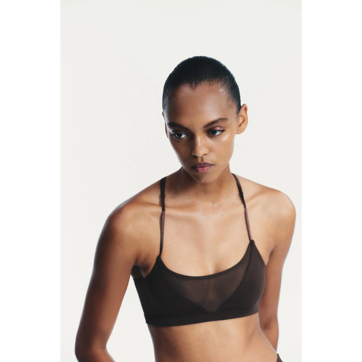 КОМБИНИРОВАННЫЙ БЕСШОВНЫЙ ТОП ИЗ ТЮЛЯ