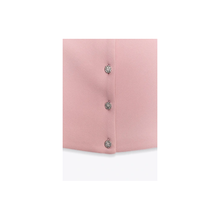 ТОП ИЗ КРЕПА С ПУГОВИЦЕЙ-УКРАШЕНИЕМ