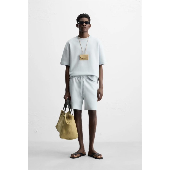 ШОРТЫ INTERLOCK ИЗ РЕЛЬЕФНОЙ ТКАНИ