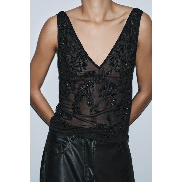 ТОП НА БРЕТЕЛЯХ ИЗ ВЫШИТОГО ТЮЛЯ