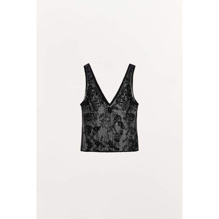 ТОП НА БРЕТЕЛЯХ ИЗ ВЫШИТОГО ТЮЛЯ