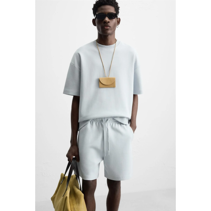 ШОРТЫ INTERLOCK ИЗ РЕЛЬЕФНОЙ ТКАНИ