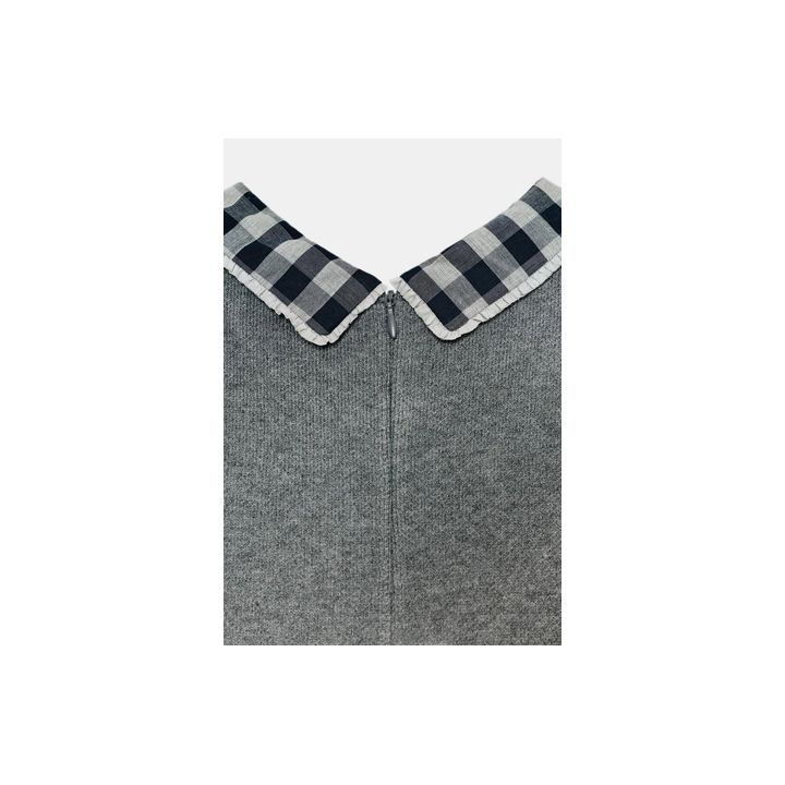 ПЛАТЬЕ С КОМБИНИРОВАННЫМ ВОРОТНИКОМ