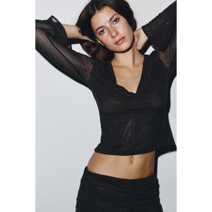 Топ из драпированной сетки