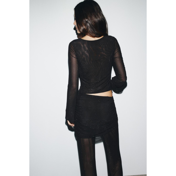 Топ из драпированной сетки