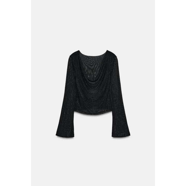 Топ из драпированной сетки