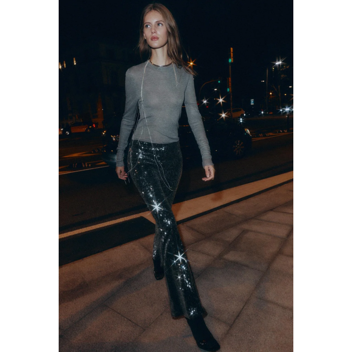 БРЮКИ FLARE В ПАЙЕТКАХ