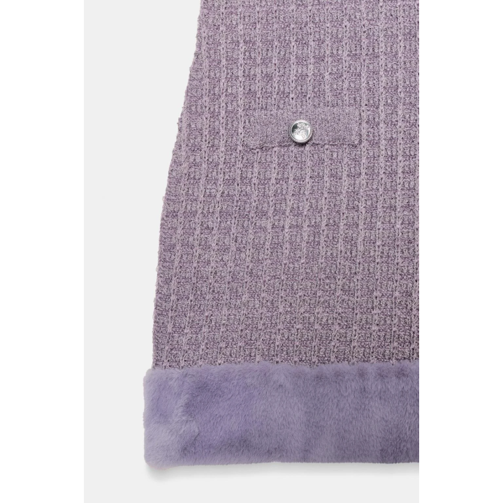 ПЛАТЬЕ С ФАКТУРНОЙ ОТДЕЛКОЙ И ЭФФЕКТОМ МЕХА