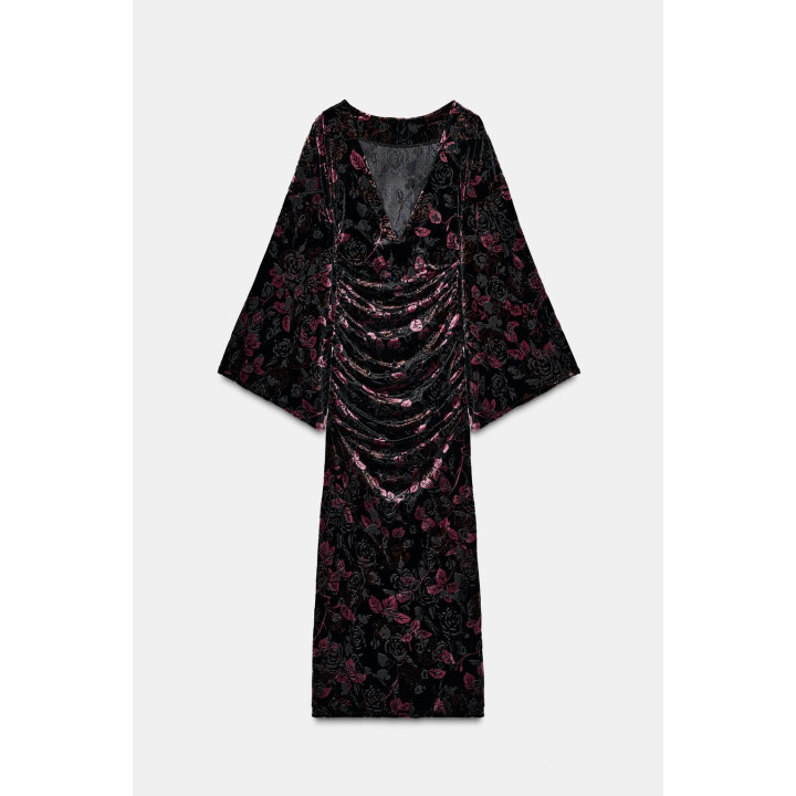 БАРХАТНОЕ ПЛАТЬЕ СО СБОРКАМИ