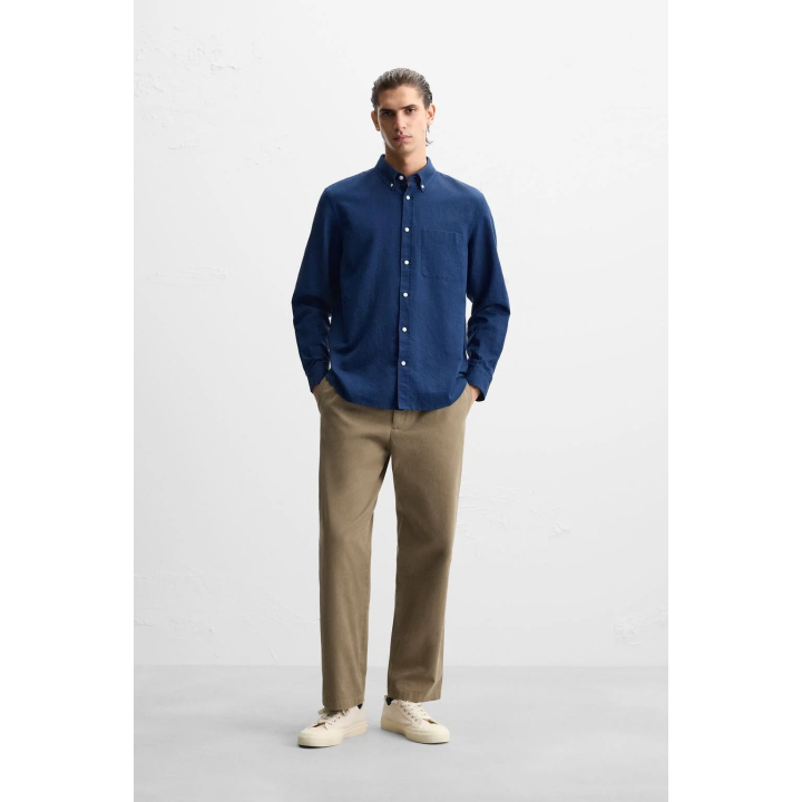 Рубашка из хлопка и льна