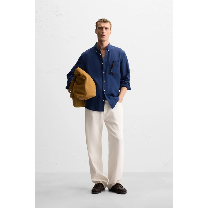 Рубашка из хлопка и льна