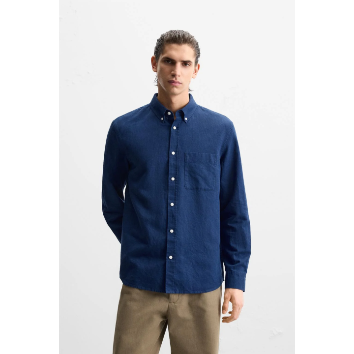 Рубашка из хлопка и льна